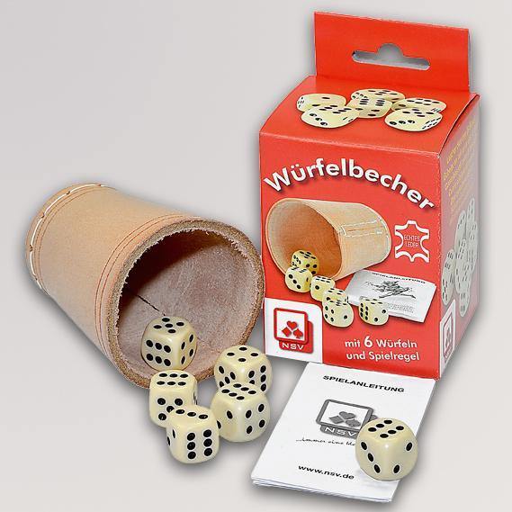 Würfelbecher Set 6er Leder Mit 36 Würfeln – Schocken Set Für Party, Bar, Camping Und Zuhause