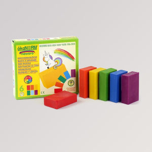 Wachsmalblöcke nawaro, "Einhorn" - 6 Farben von Ökonorm