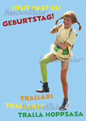 Postkarte - Pippi feiert Geburtstag von Pippi Langstrumpf