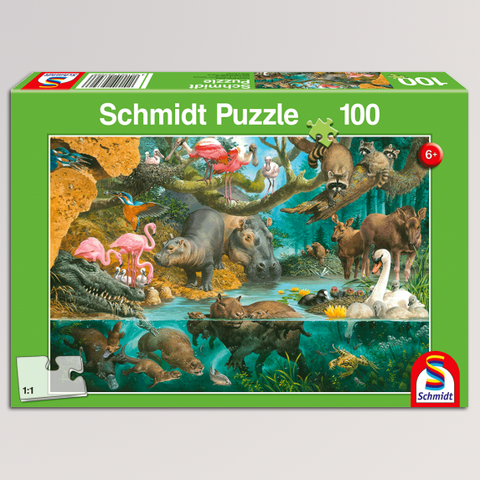 Puzzle Tierfamilien am Ufer von Schmidt