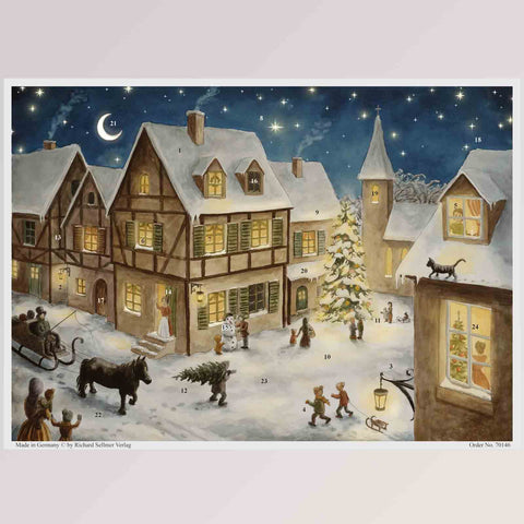 Adventskalender "Weihnachtsabend im Dorf" von Sellmer Verlag