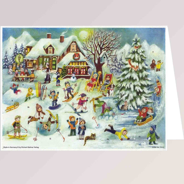 Adventskalender Klappkarte - Skihütte von Sellmer Verlag