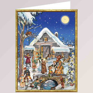 Adventskalender Klappkarte - Weihnachtliche Musikanten von Sellmer Verlag