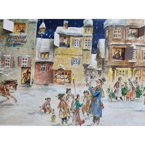 Adventskalender "Winterliches Treiben auf dem Marktplatz" von Sellmer Verlag