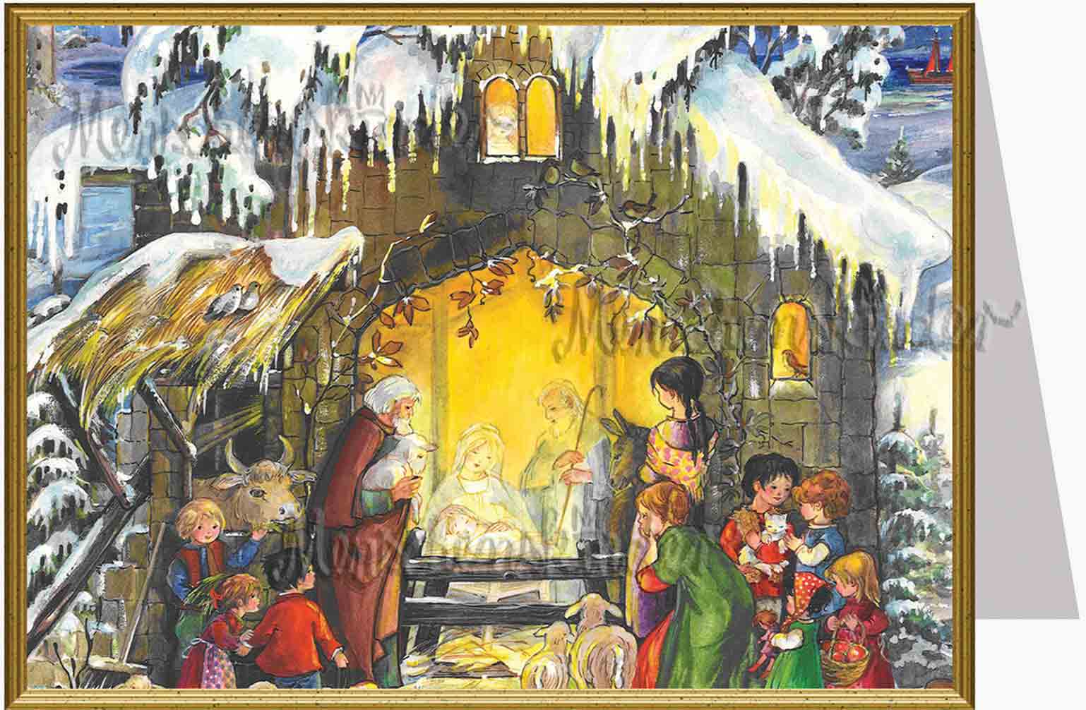 Weihnachtskarte Klappkarte - Jesus ist geboren von Sellmer Verlag