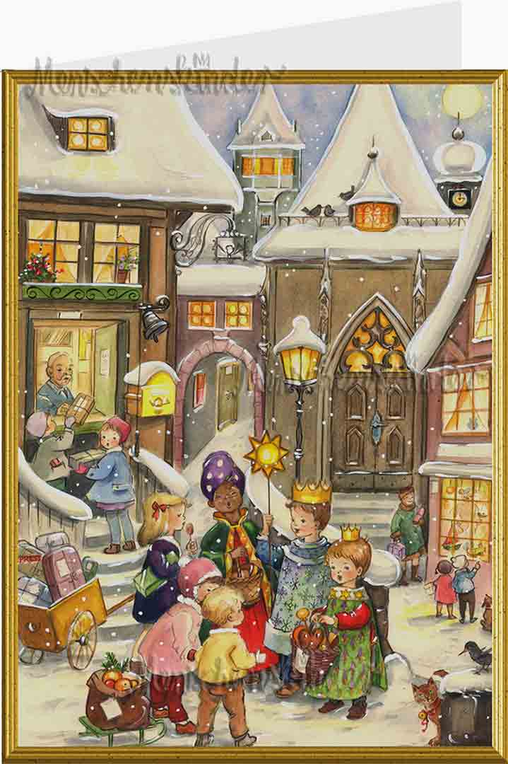 Weihnachtskarte Klappkarte - Sternsinger von Sellmer Verlag